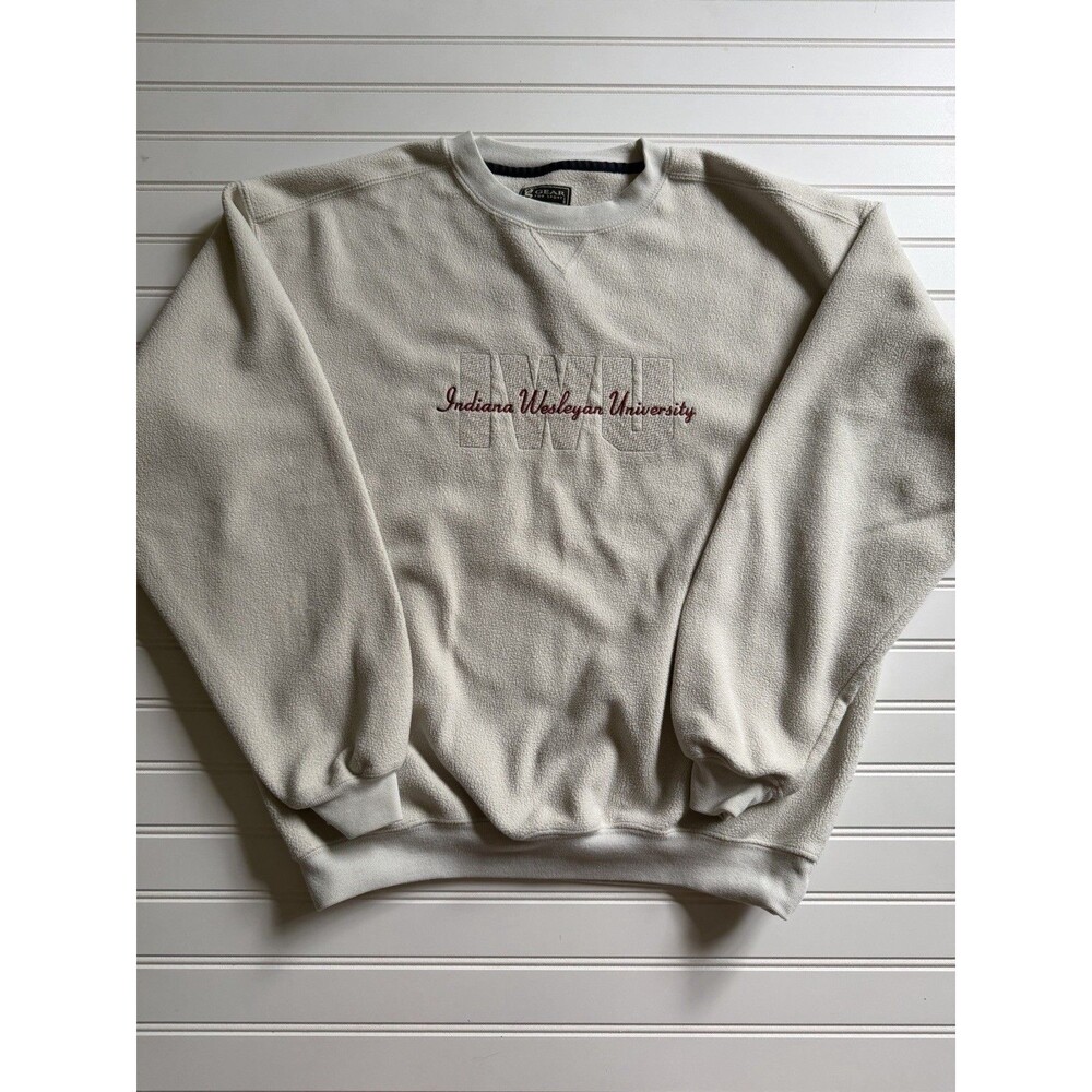 Gear For Sports Indiana Wesleyan University Fleece Crewneck  Cream Size S
